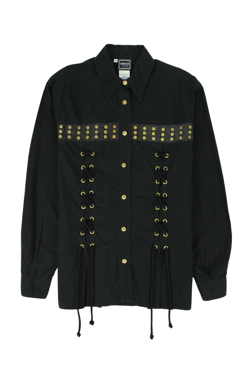 Versace Camicia corsetto con borchie