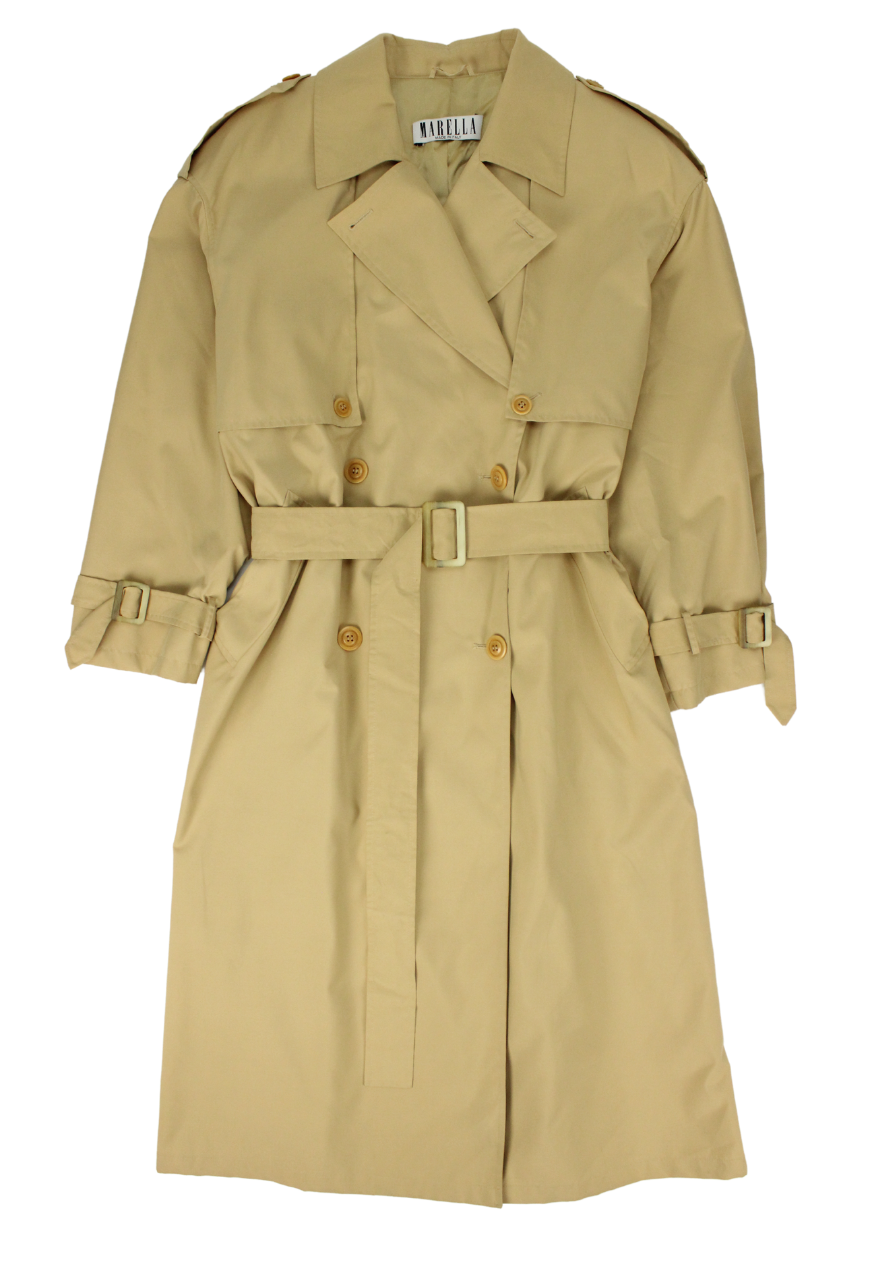 Marella Trench doppiopetto beige oversize