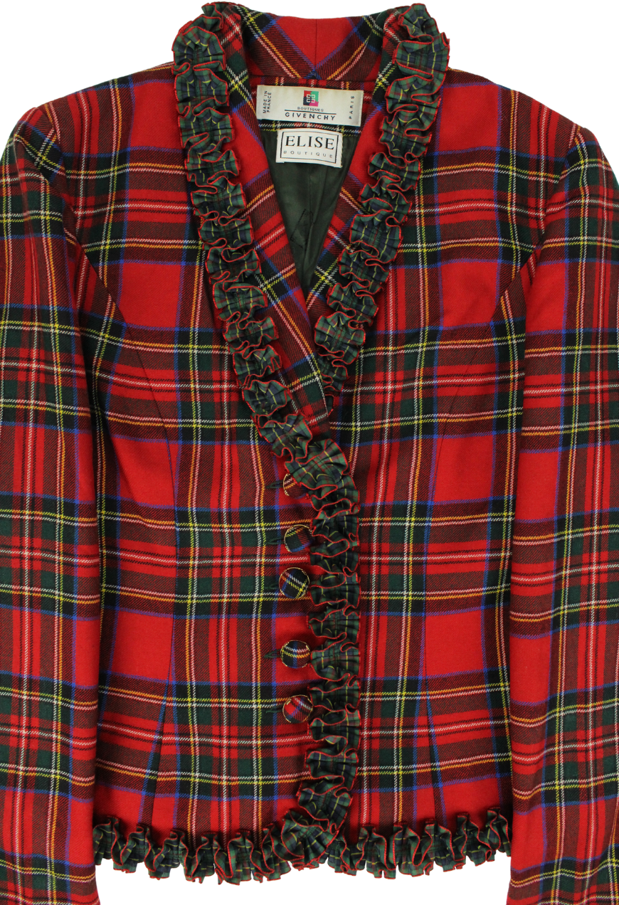 Givenchy Blazer rosso in lana tartan