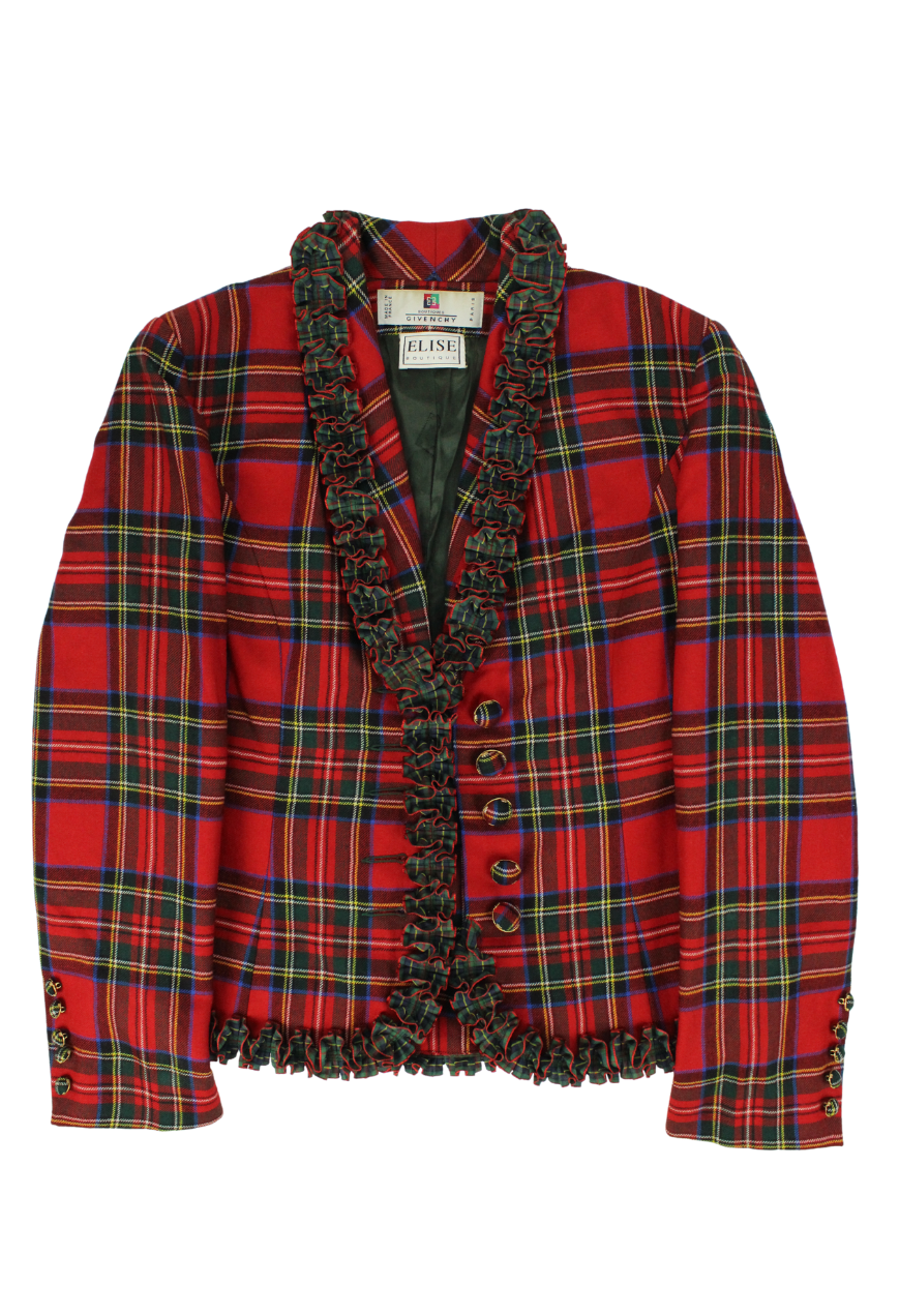 Givenchy Blazer rosso in lana tartan