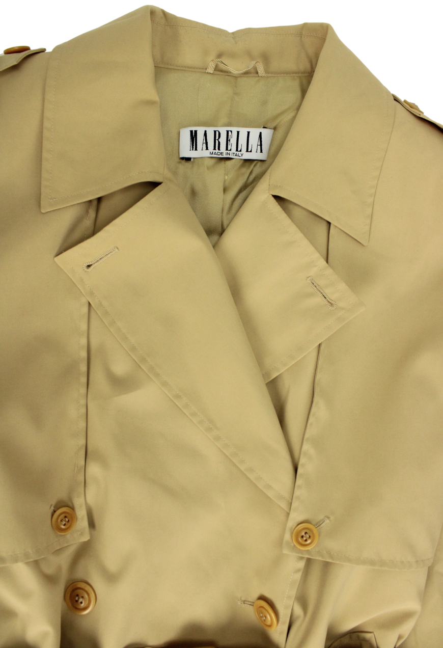 Marella Trench doppiopetto beige oversize