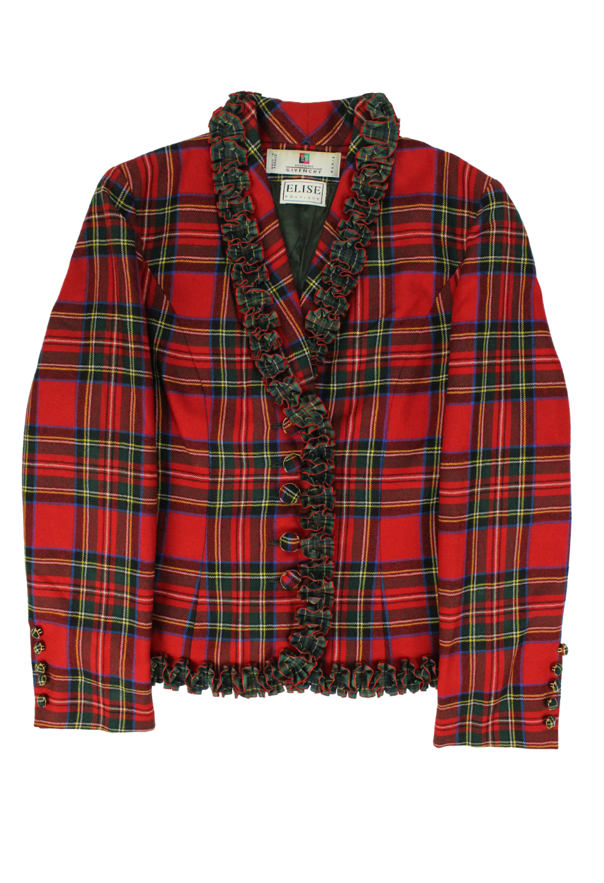 Givenchy Blazer rosso in lana tartan