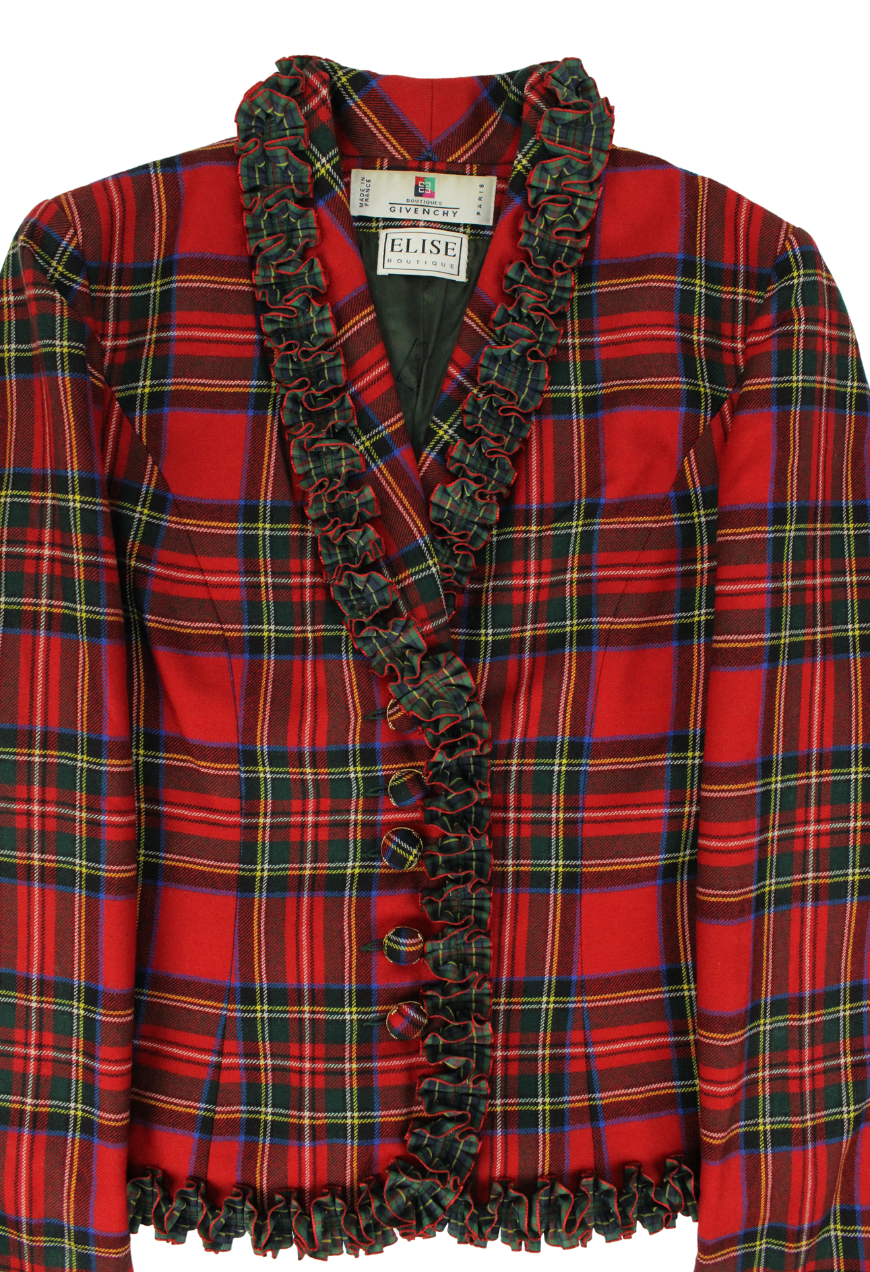 Givenchy Blazer rosso in lana tartan