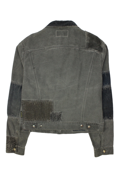 Armani Giacca Trucker in denim scuro patchwork - Garage! Laboratorio Vintage