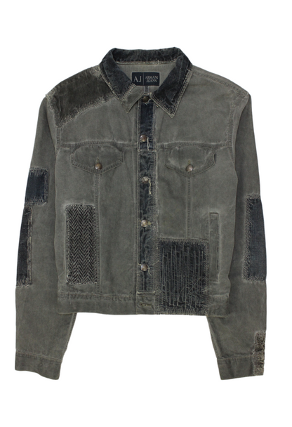 Armani Giacca Trucker in denim scuro patchwork - Garage! Laboratorio Vintage