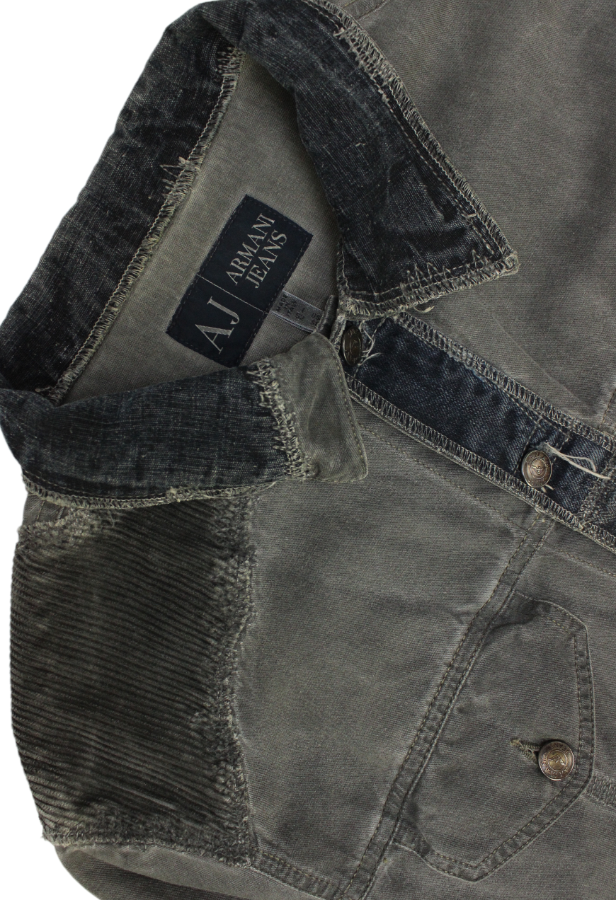 Armani Giacca Trucker in denim scuro patchwork - Garage! Laboratorio Vintage