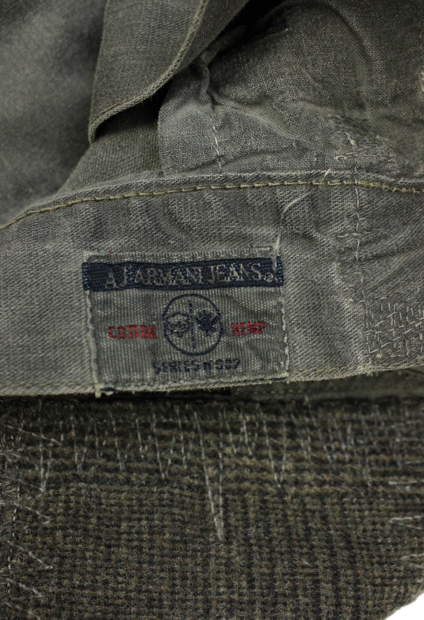 Armani Giacca Trucker in denim scuro patchwork - Garage! Laboratorio Vintage