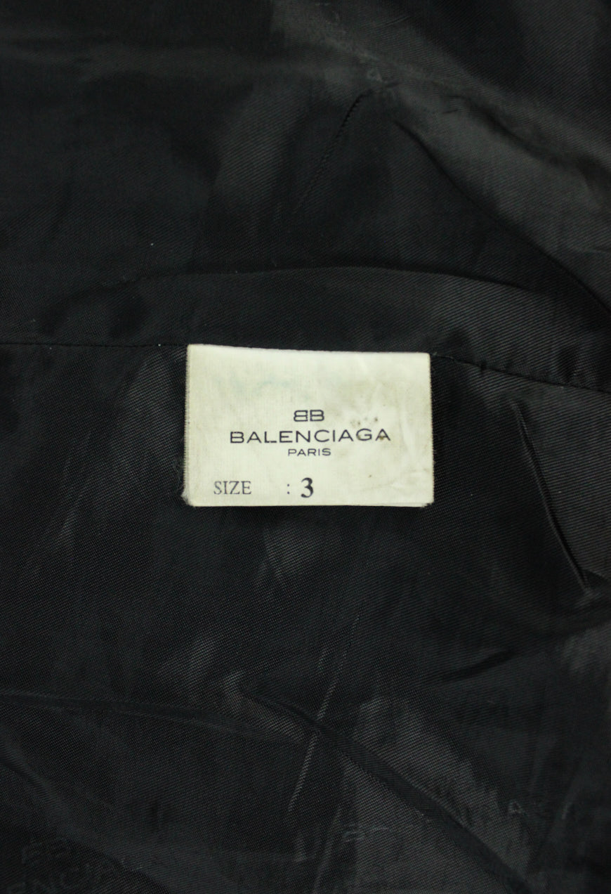 Balenciaga Giacca lunga in pelle nera SS 1998 - giacca