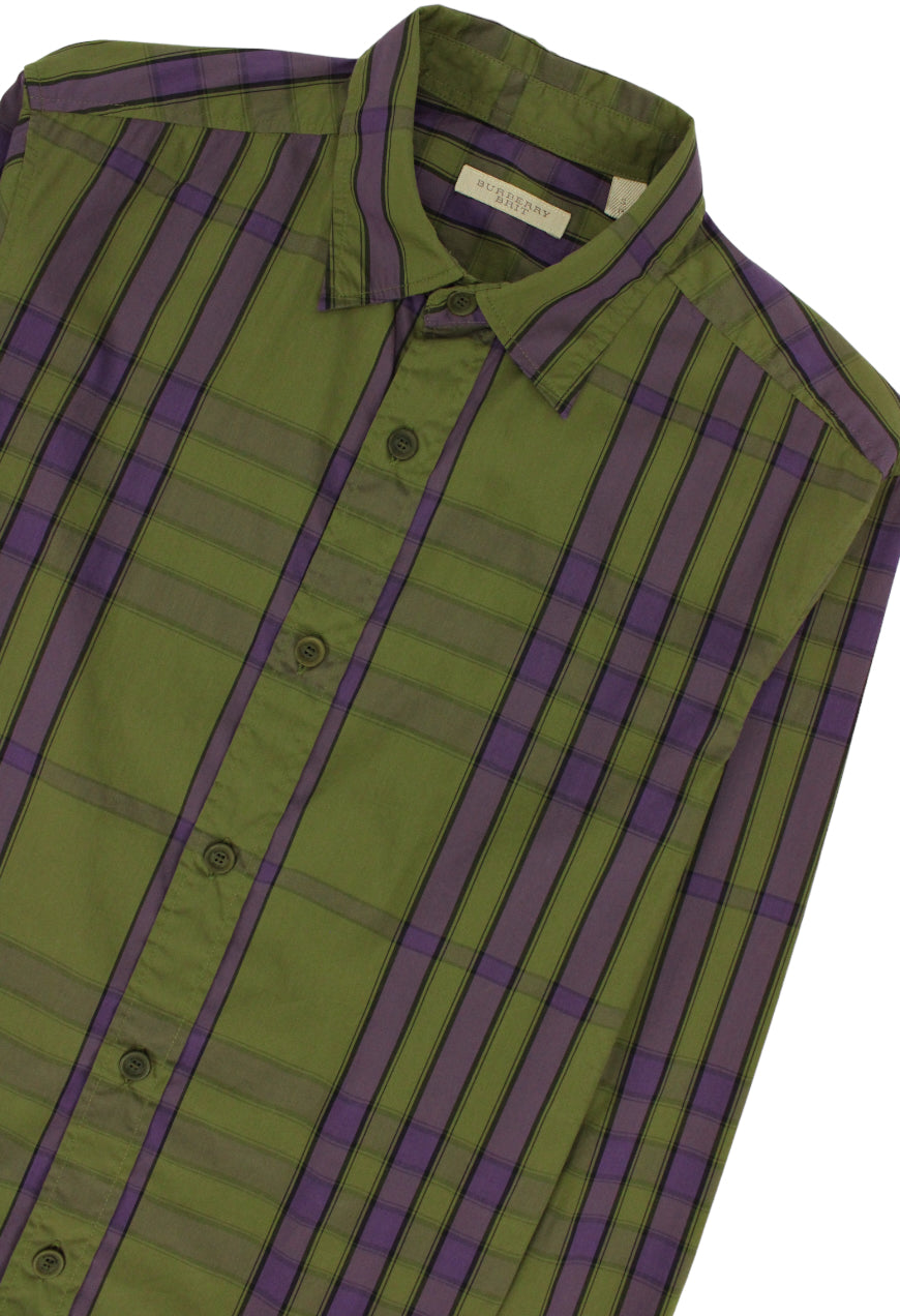 Burberry Camicia check verde e viola - Garage! Laboratorio Vintage