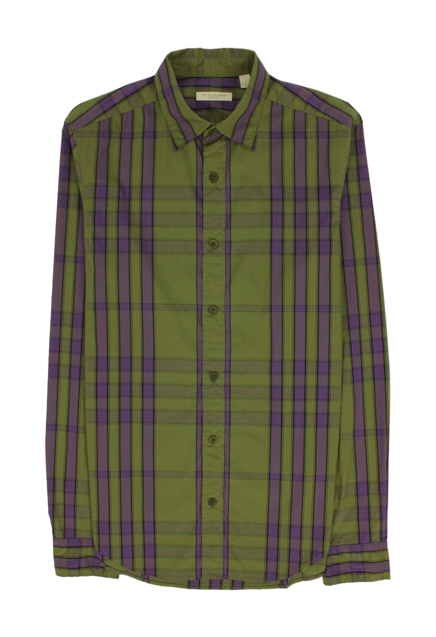 Burberry Camicia check verde e viola - Garage! Laboratorio Vintage