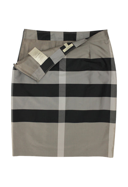 Burberry Gonna in seta grigia fantasia check - gonna