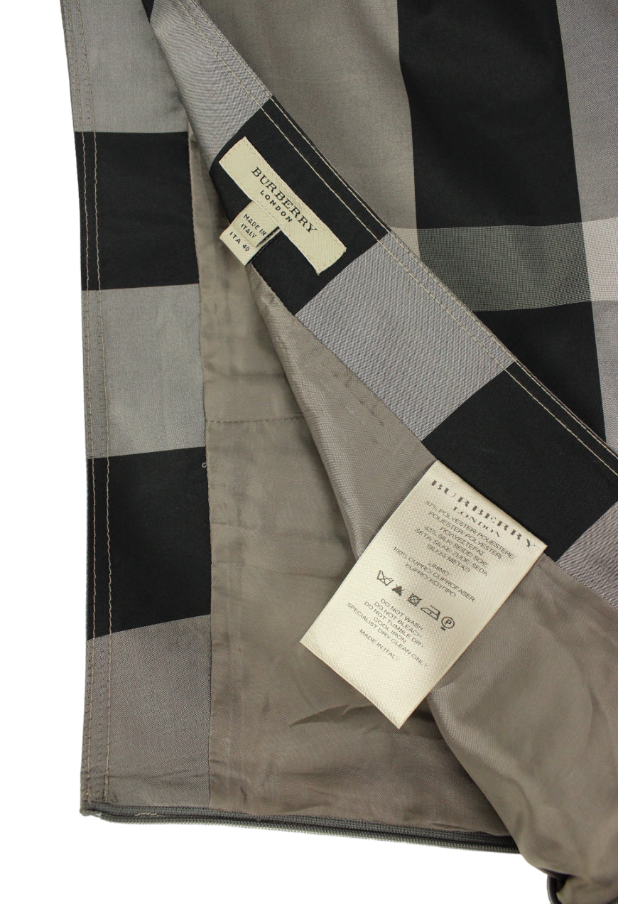 Burberry Gonna in seta grigia fantasia check - gonna