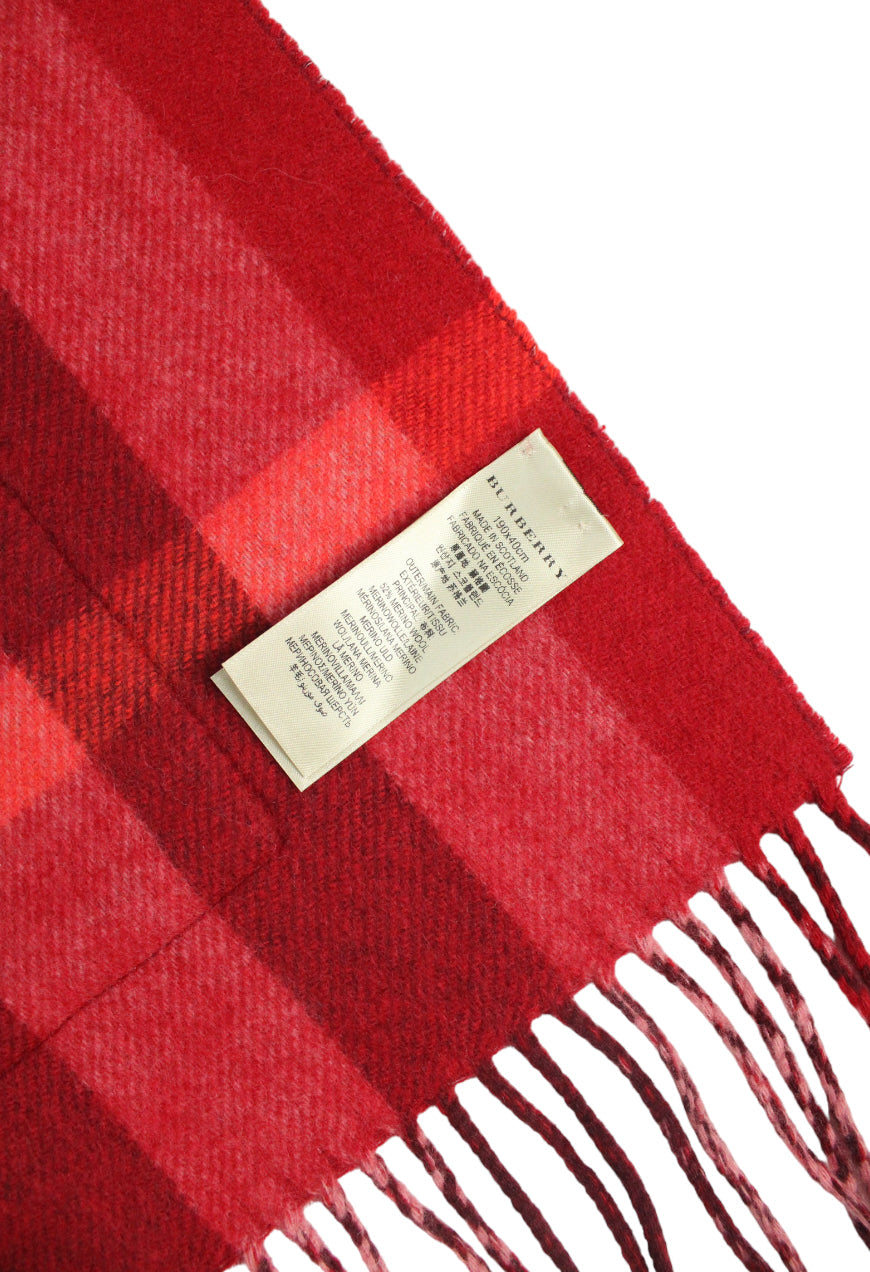 Burberry Scialle in lana e cashmere bordeaux fantasia check