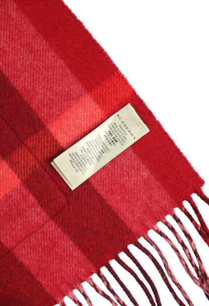 Burberry Scialle in lana e cashmere bordeaux fantasia check