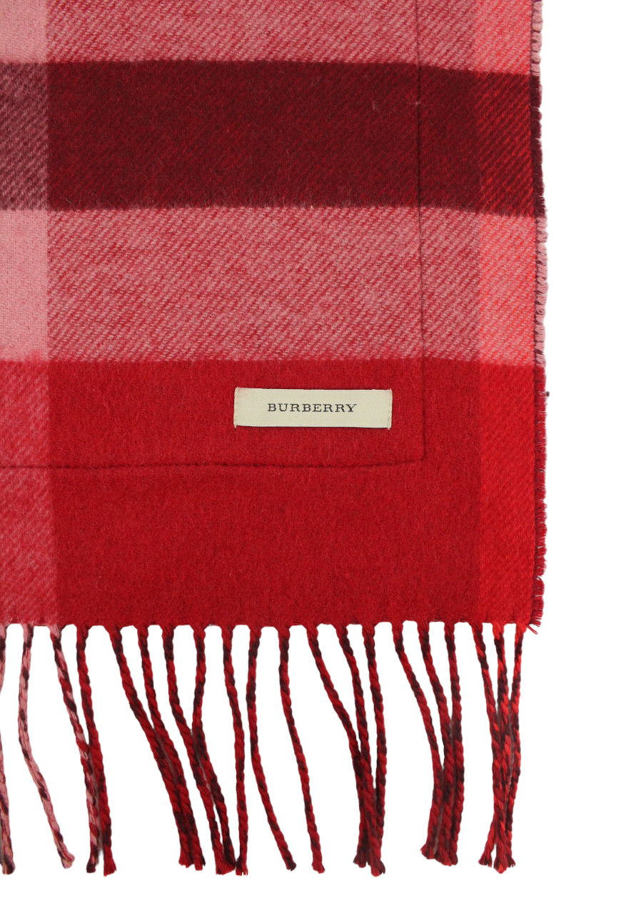 Burberry Scialle in lana e cashmere bordeaux fantasia check