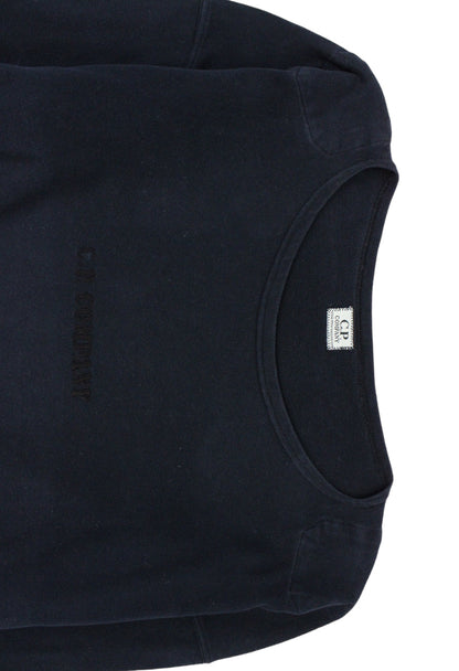 CP Company Felpa blu navy con logo - felpa