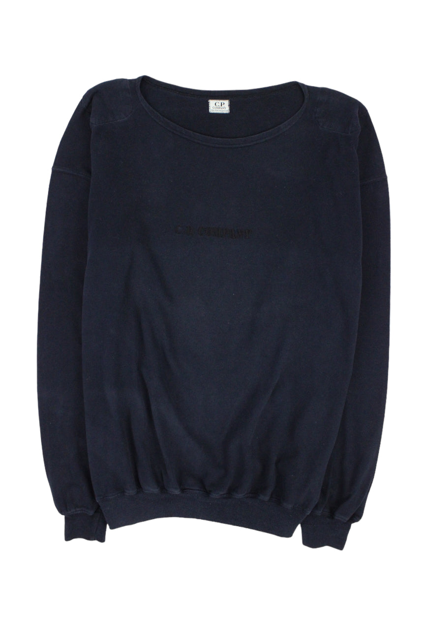 CP Company Felpa blu navy con logo - felpa