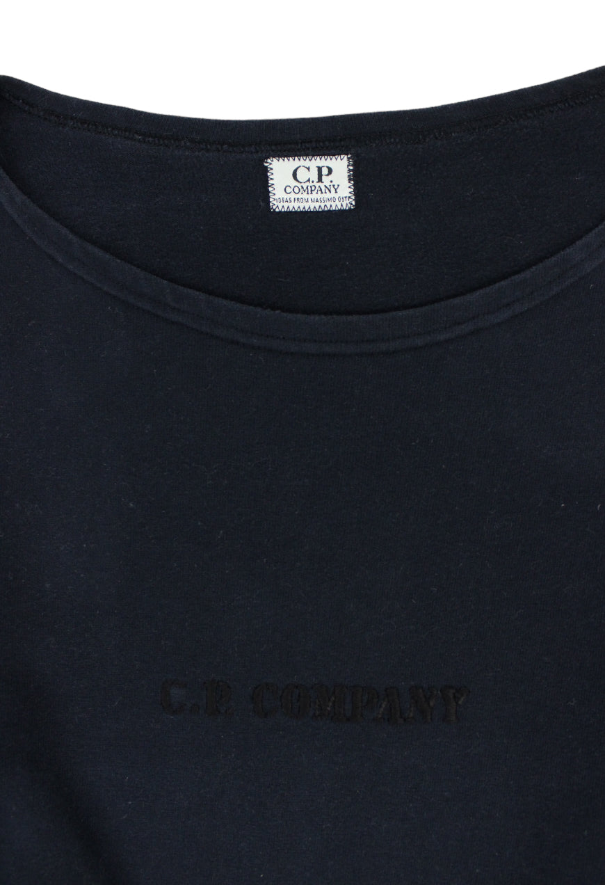 CP Company Felpa blu navy con logo - felpa