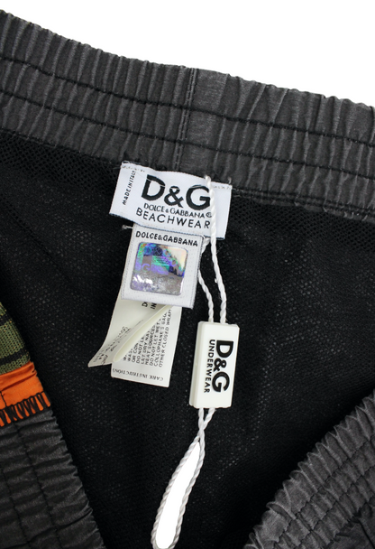 D&G Costume da bagno grigio con dettagli arancioni - Garage! Laboratorio Vintage