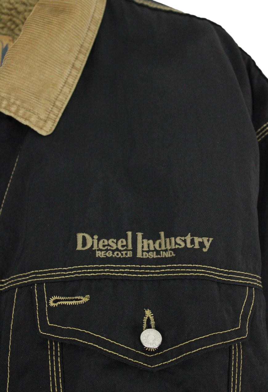 Diesel giubbotto impermeabile con interno in sherpa -