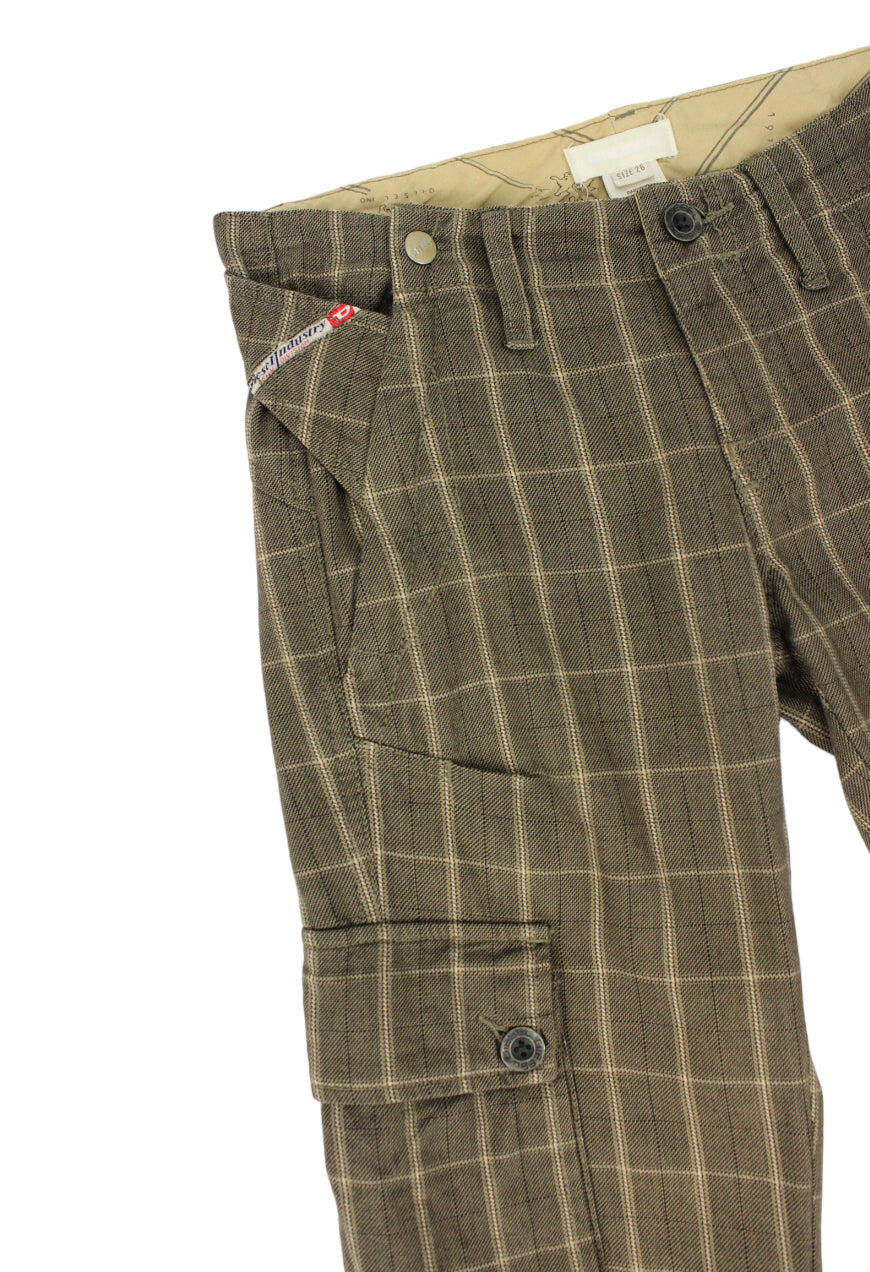 Diesel Pantaloni cargo fantasia check - pantaloni