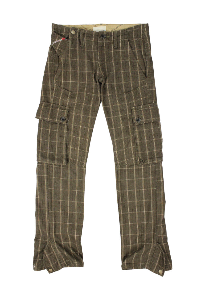 Diesel Pantaloni cargo fantasia check - pantaloni