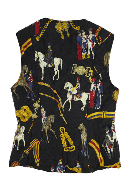 Etro Gilet trapuntato in seta fantasia equestre - gilet