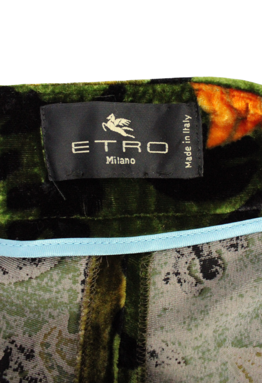 Etro Pantaloni in velluto stampa floreale - pantaloni