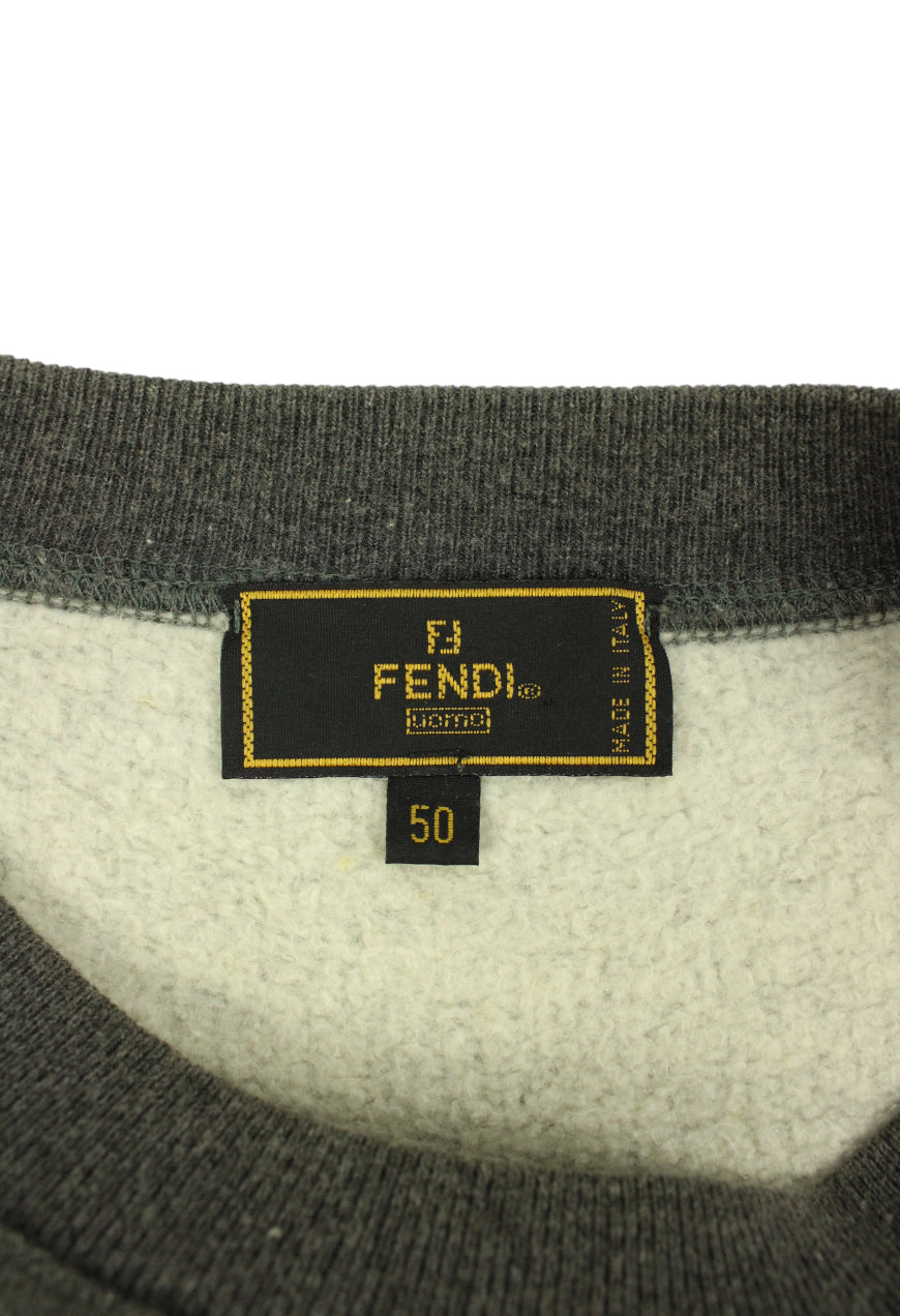 Fendi Felpa vintage grigia con logo - felpa