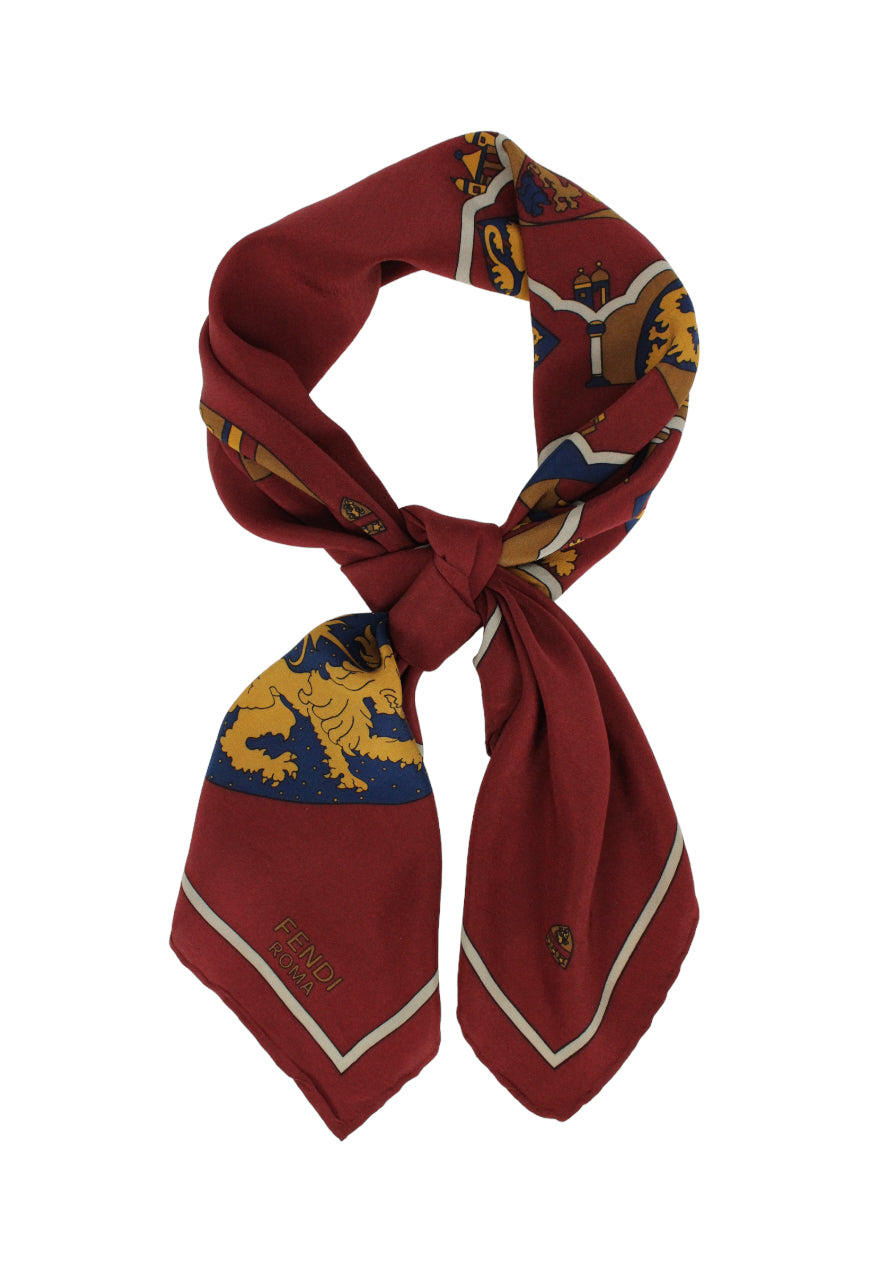 Fendi Foulard in seta fantasia scudi - foulard