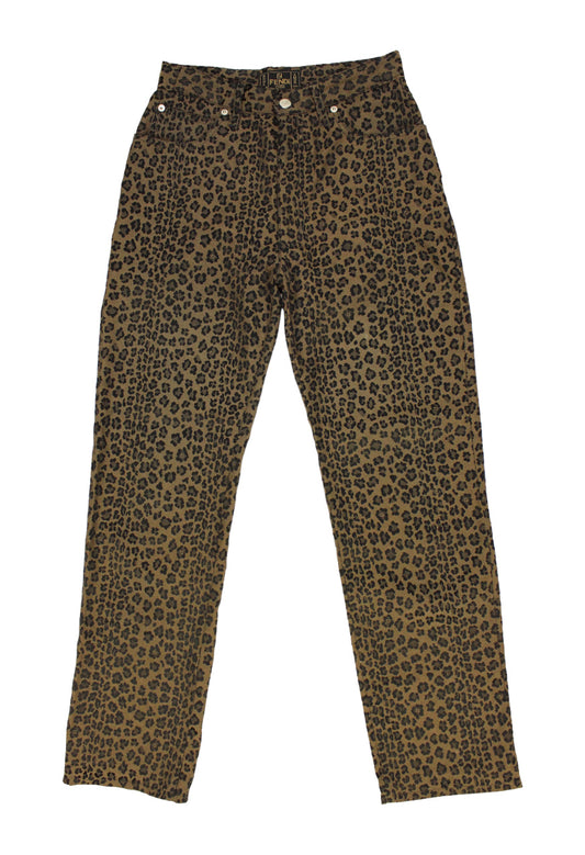 Fendi Pantaloni fantasia leopardata - pantaloni