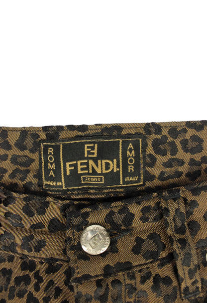 Fendi Pantaloni fantasia leopardata - pantaloni