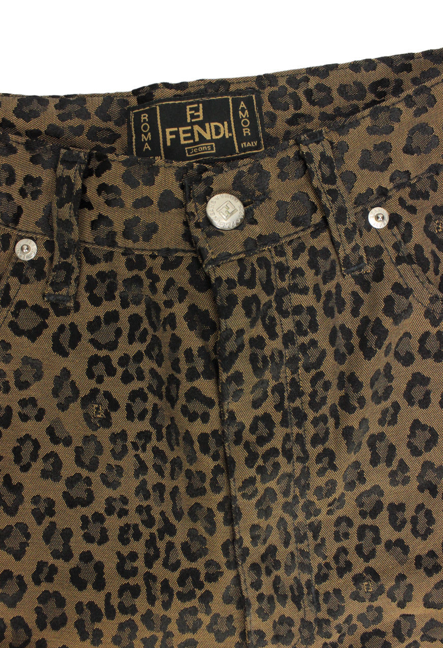 Fendi Pantaloni fantasia leopardata - pantaloni