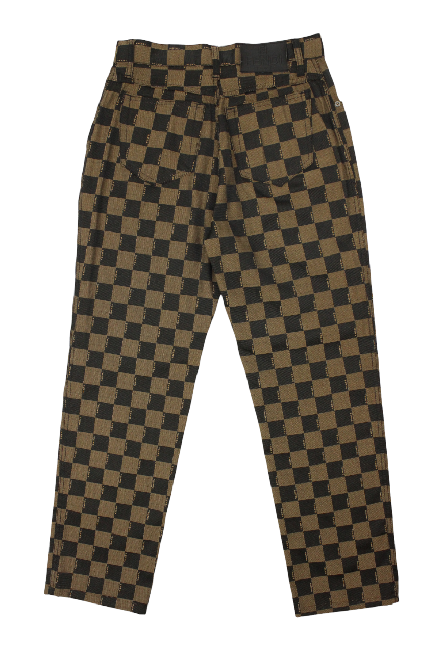 Fendi Checkered logo trousers Garage Vintage laboratory Garage Laboratorio Vintage