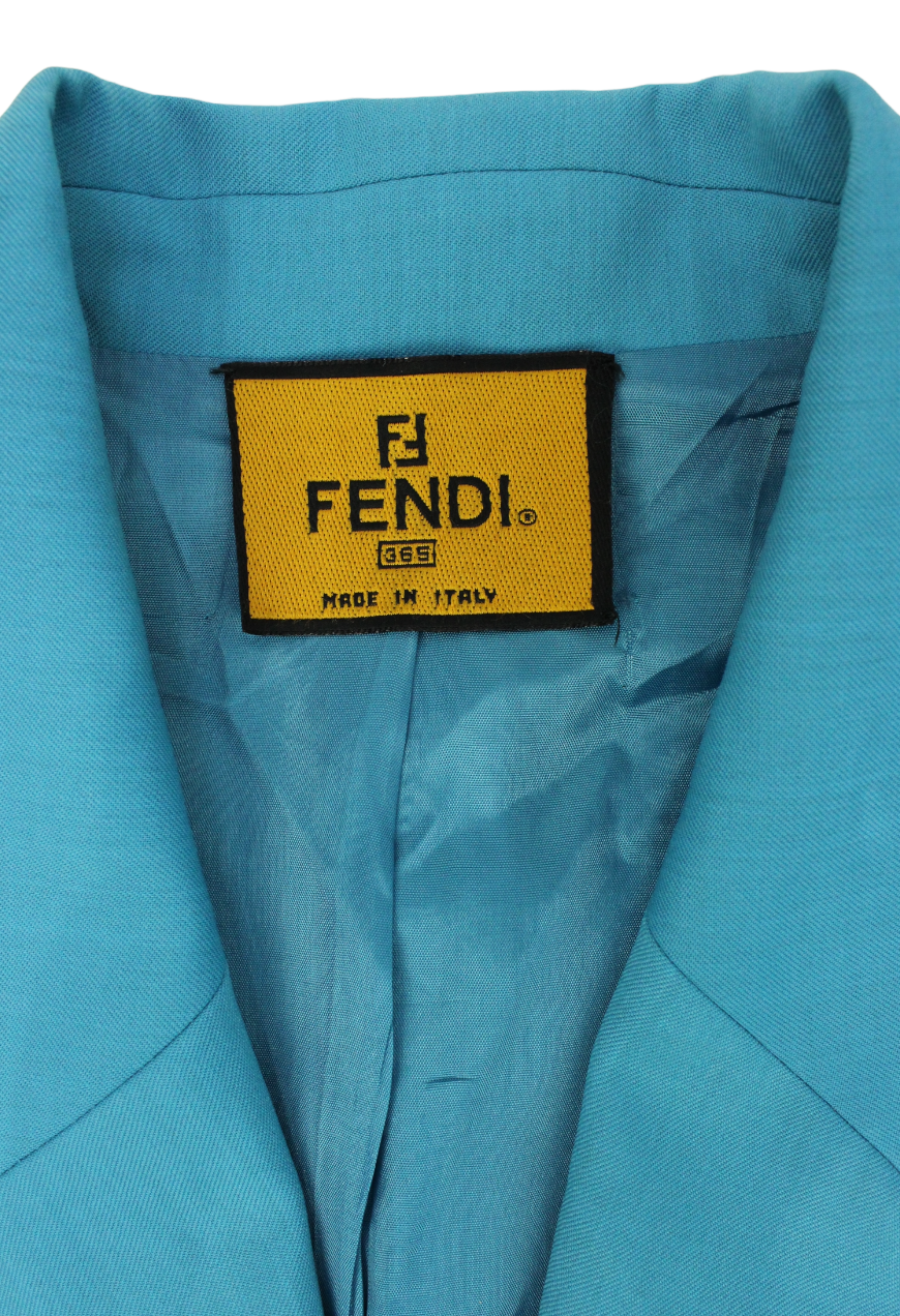 Fendi Tailleur azzurro con logo - tailleur