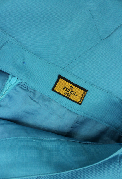 Fendi Tailleur azzurro con logo - tailleur