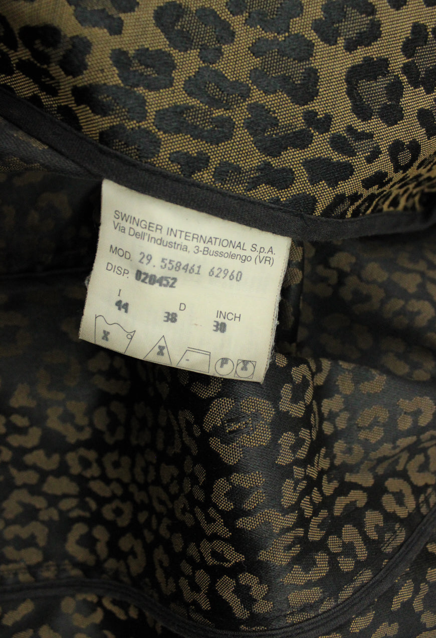 Fendi Trench doppio petto con cintura fantasia leopardata