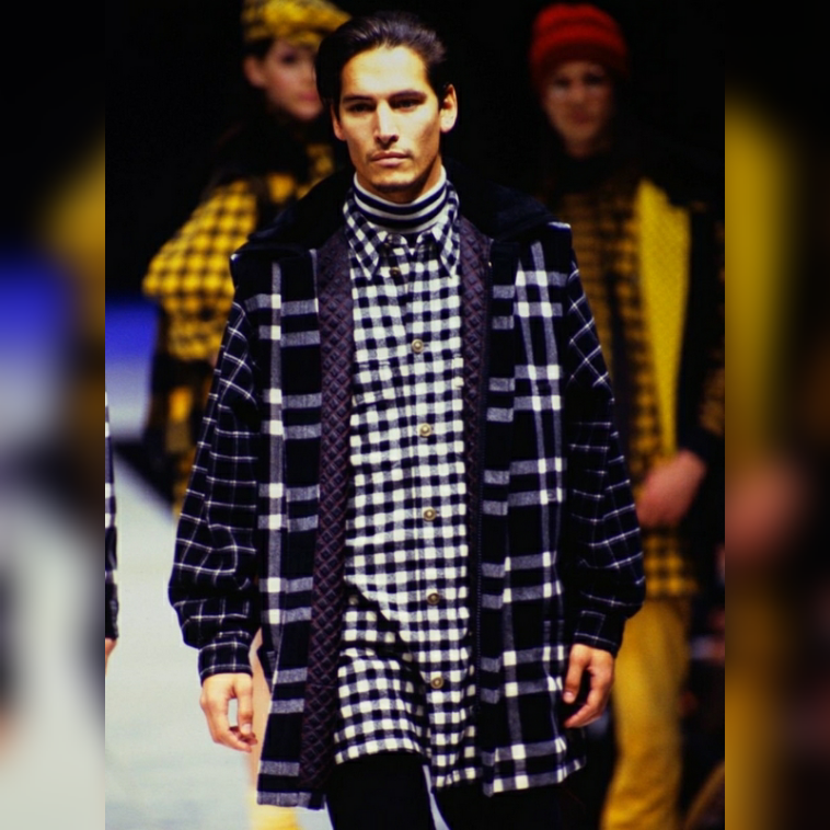 Versace Cappotto plaid patchwork FW 1993 - cappotto