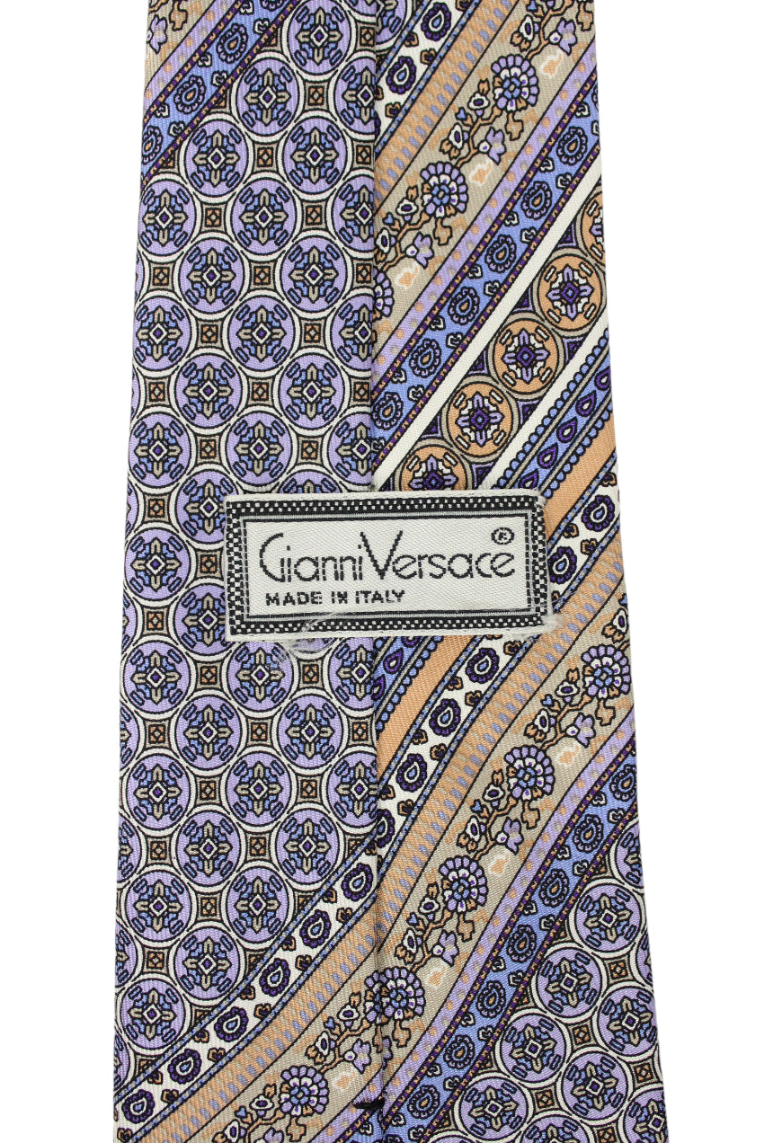 Gianni Versace Cravatta in seta fantasia geometrica