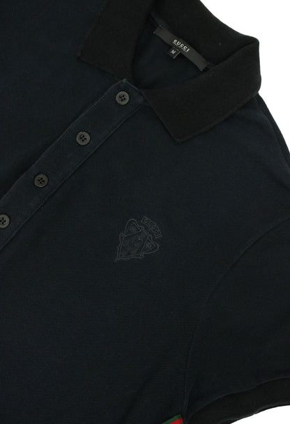 Gucci Polo nera con logo e dettaglio web - polo