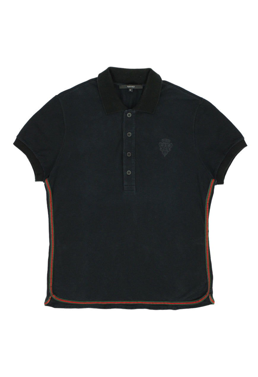 Gucci Polo nera con logo e dettaglio web - polo