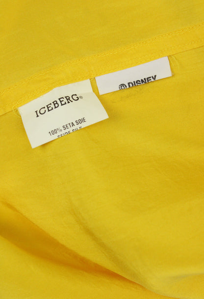 Iceberg Camicia in seta gialla con ricamo Paperino - camicia