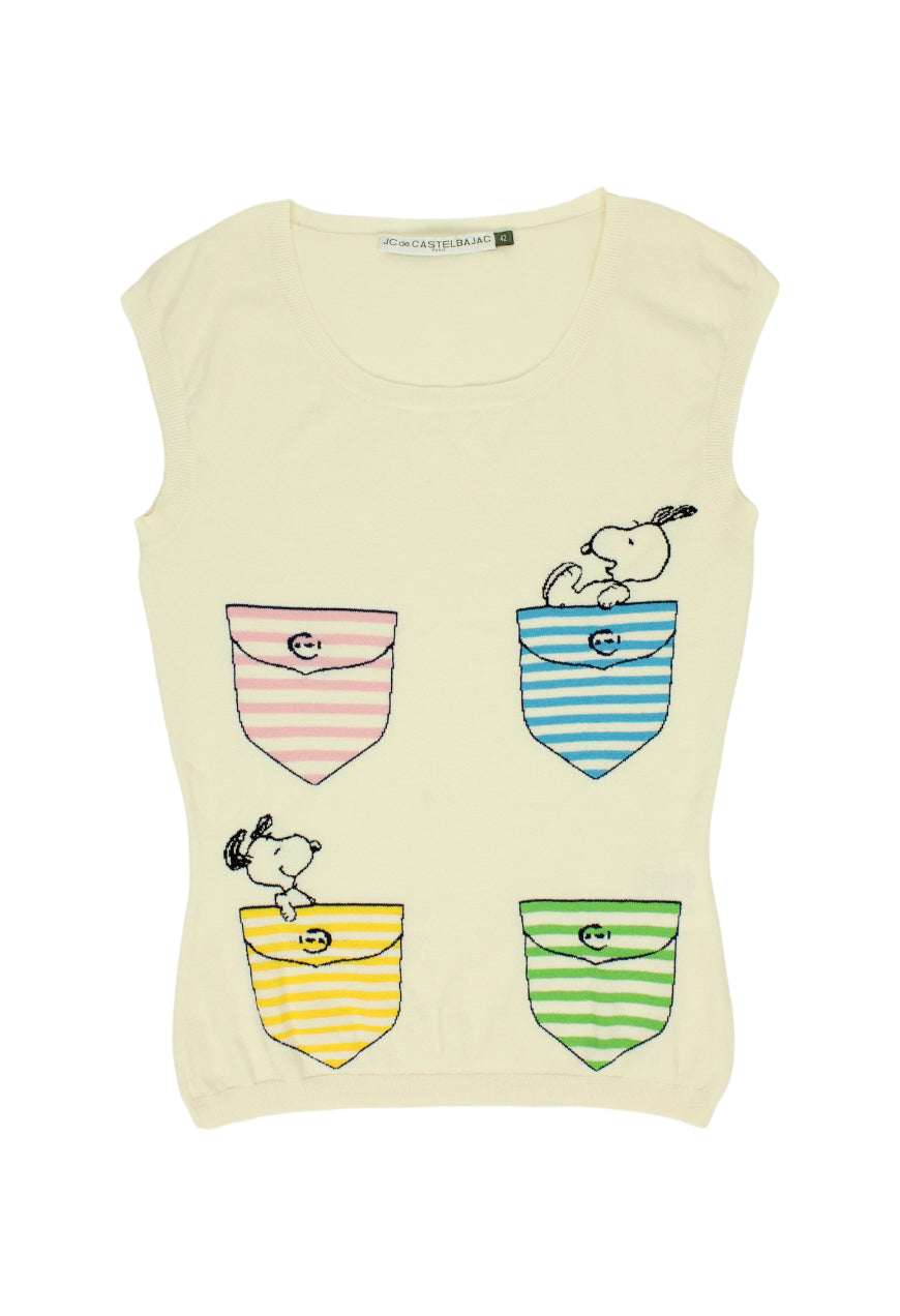 JC De Castelbajac Top Snoopy bianco - top