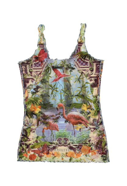 Jean Paul Gaultier Tank Top in mesh ’Flamingo’ - top