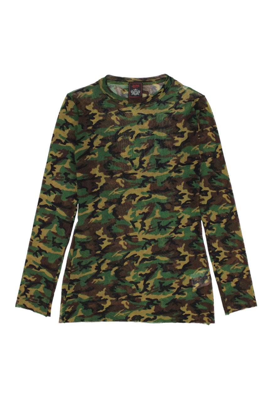 Jean Paul Gaultier Top in mesh camouflage - top