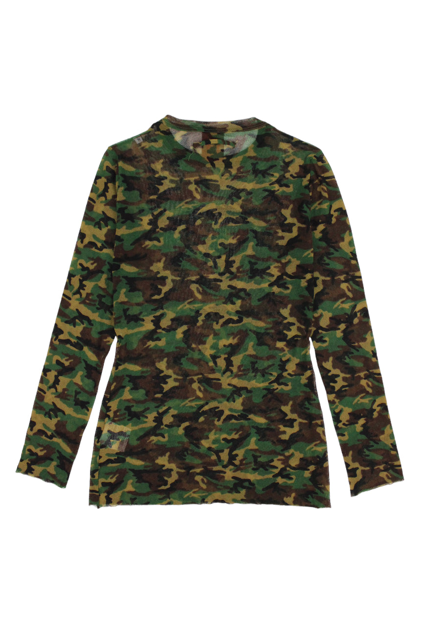 Jean Paul Gaultier Top in mesh camouflage - top