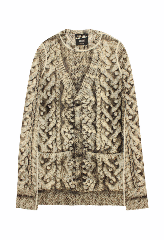 Jean Paul Gaultier Top in mesh effetto cardigan - top