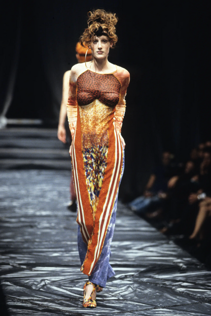 Jean Paul Gaultier Vestito in mesh fantasia SS 1997 -