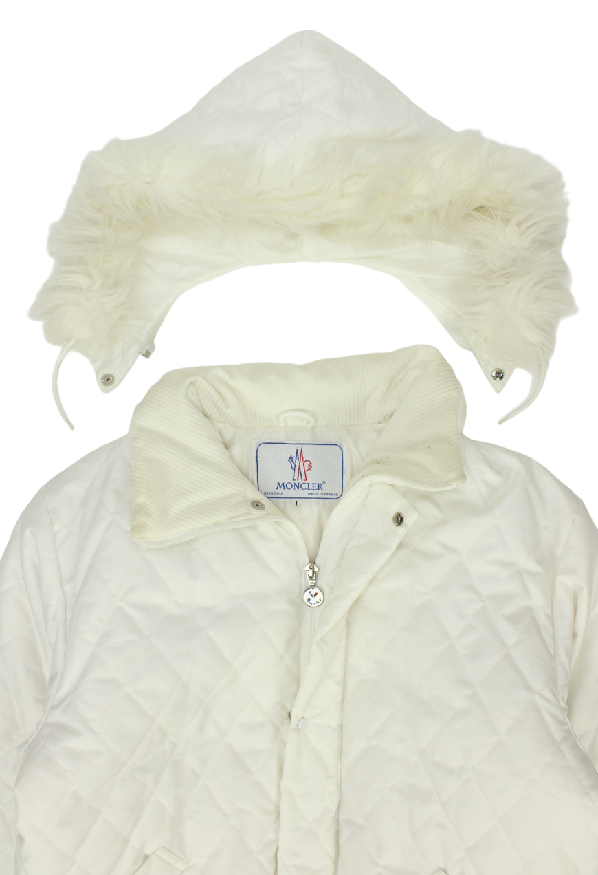 Moncler Piumino bianco con cappuccio - cappotto