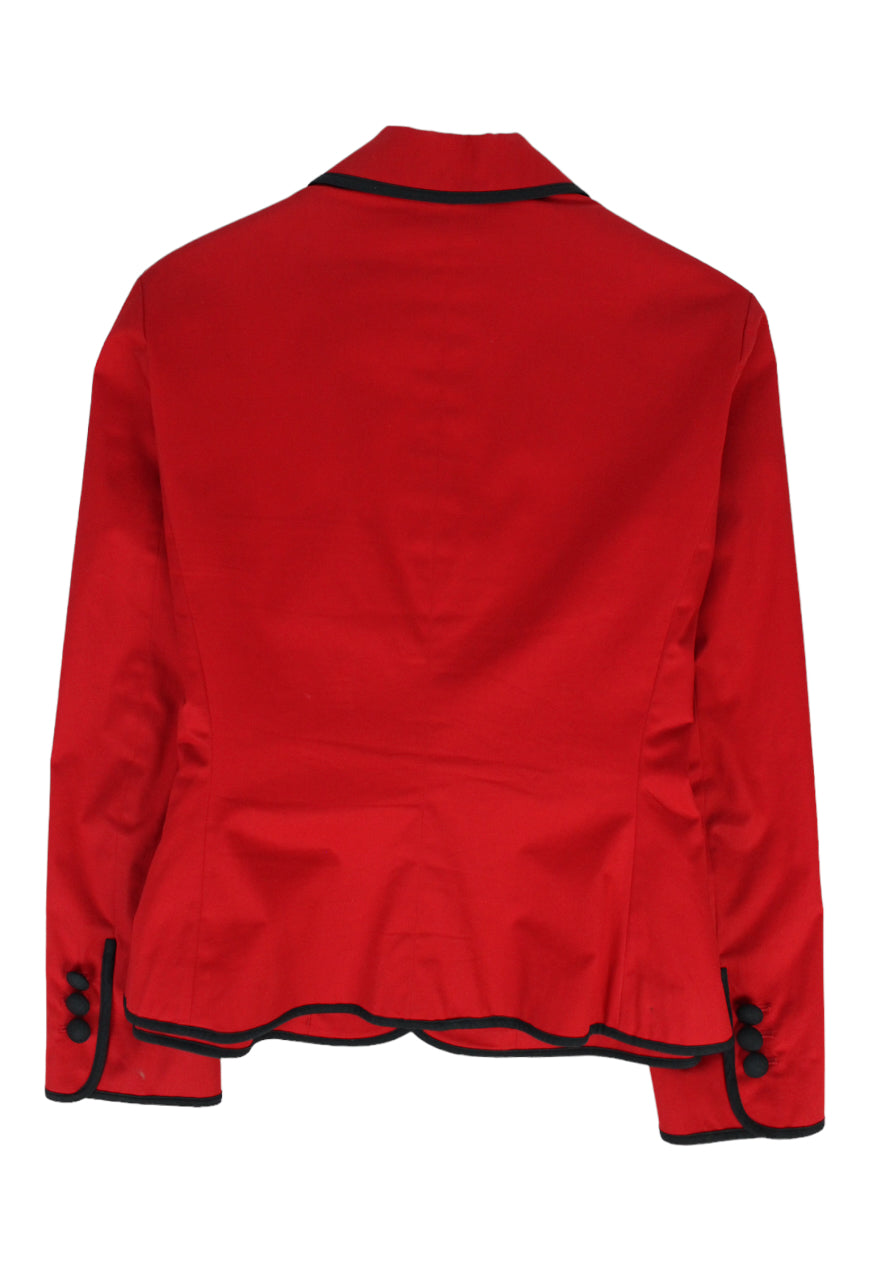 Moschino Blazer rosso con dettagli neri - blazer